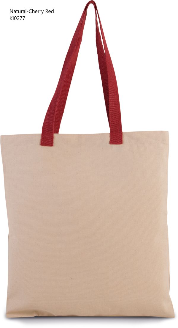 Shopper in Tela Manico a contrasto