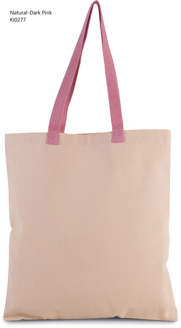 Shopper in Tela Manico a contrasto