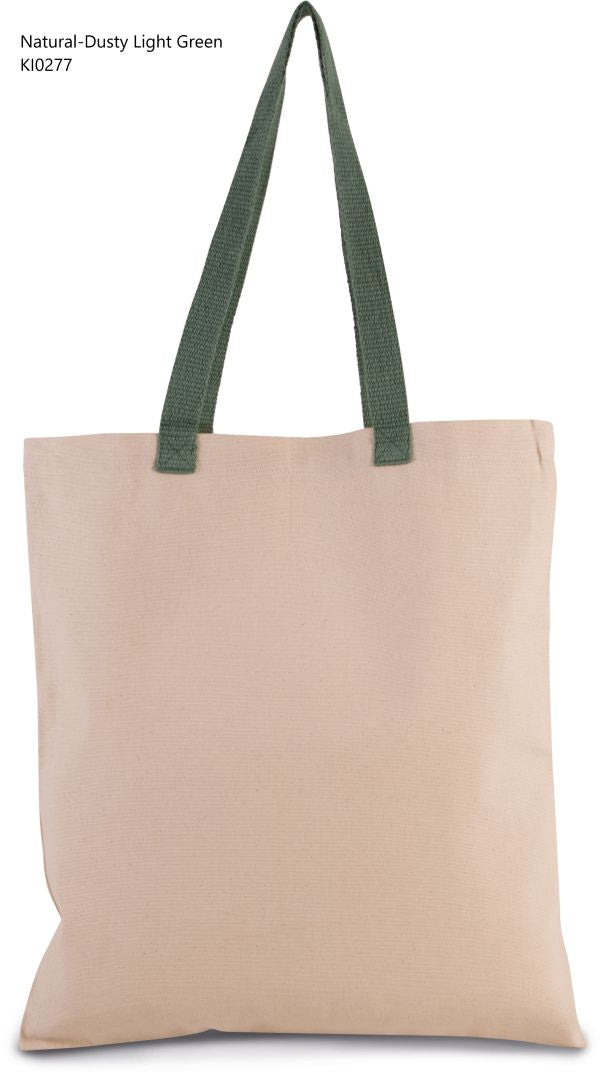 Shopper in Tela Manico a contrasto