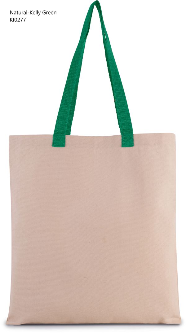 Shopper in Tela Manico a contrasto