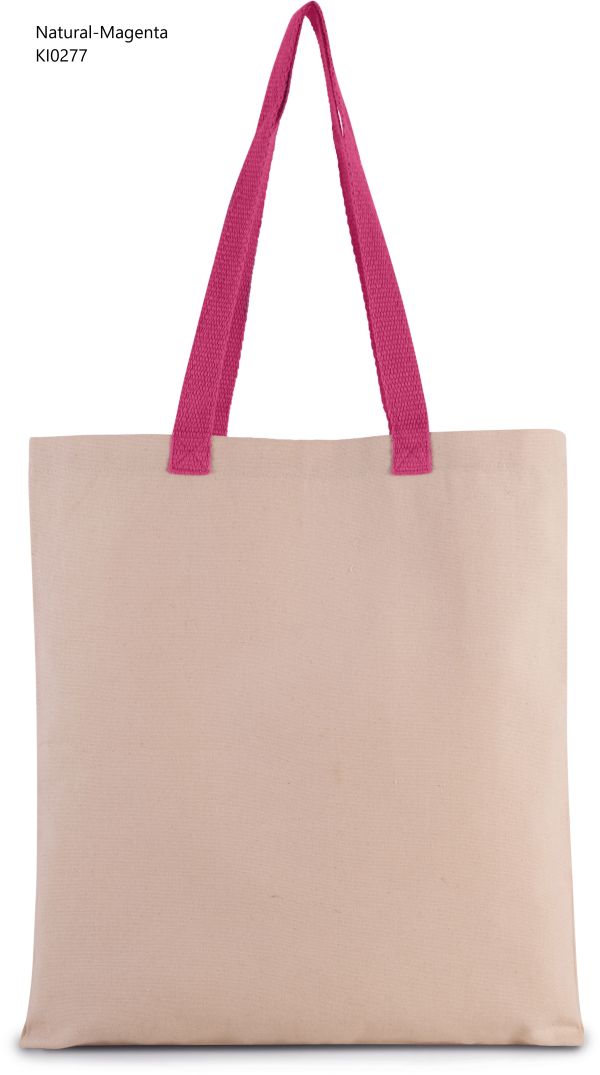 Shopper in Tela Manico a contrasto