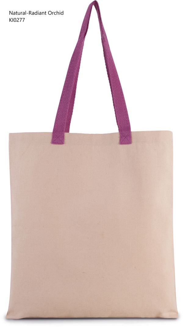 Shopper in Tela Manico a contrasto