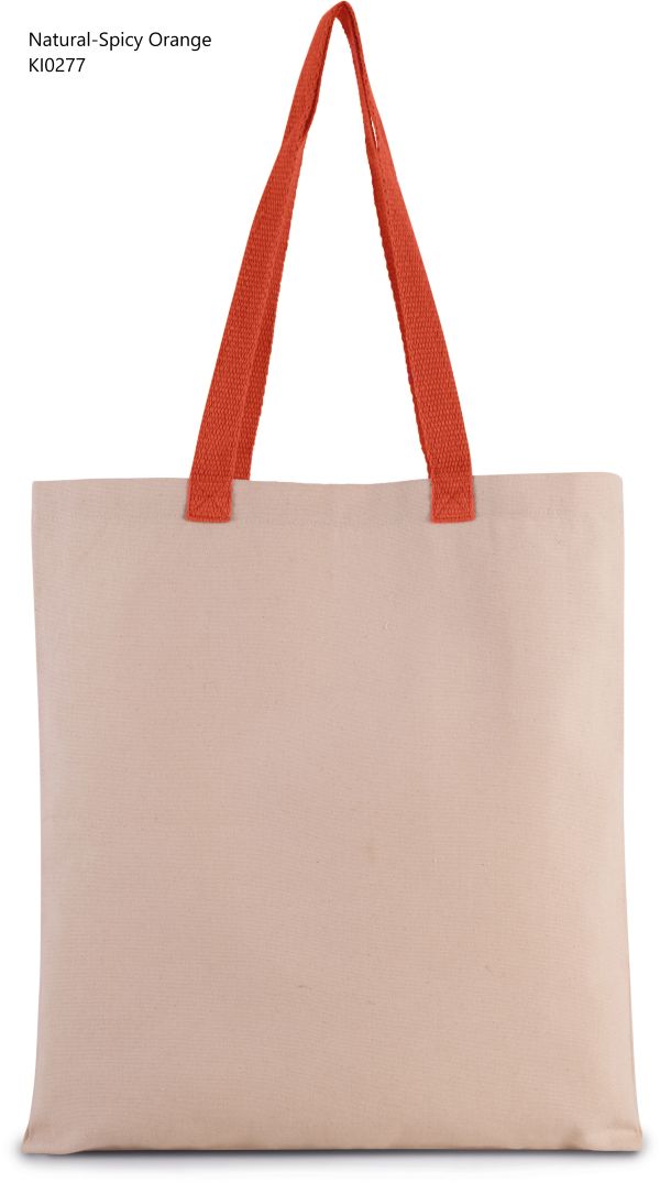 Shopper in Tela Manico a contrasto