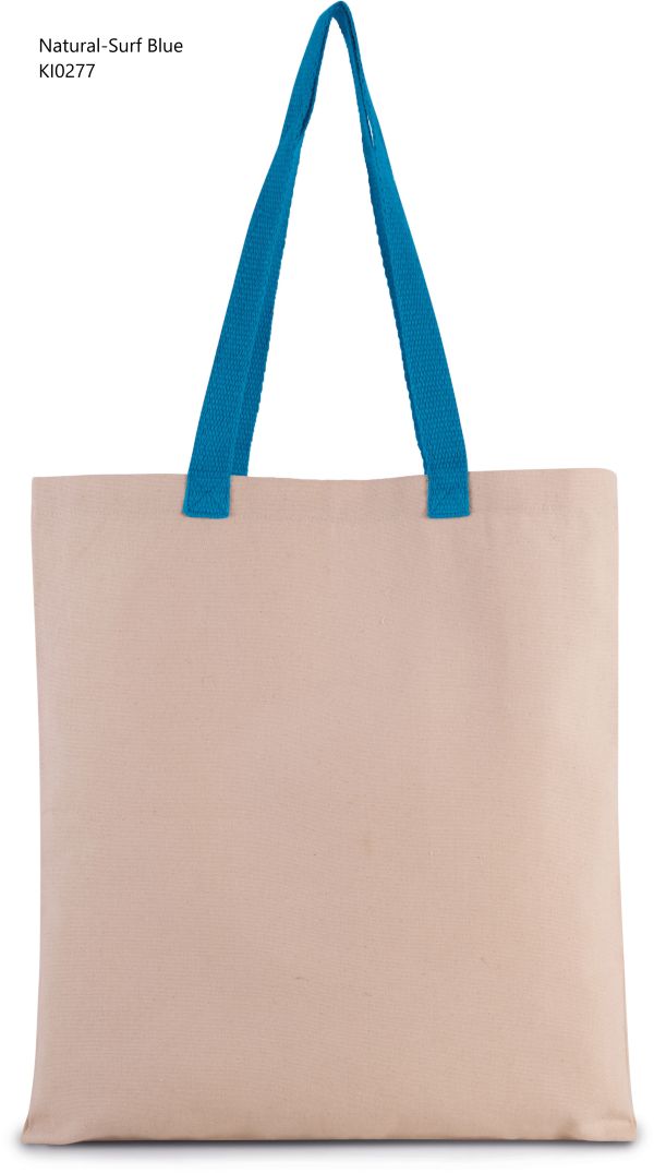 Shopper in Tela Manico a contrasto