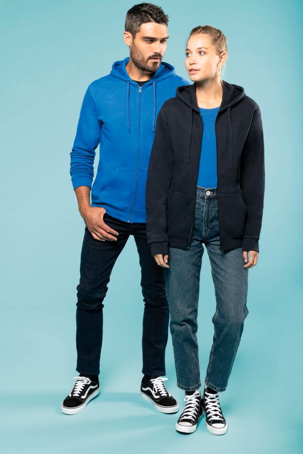 Felpa Unisex Oeko Cappuccio e Full Zip