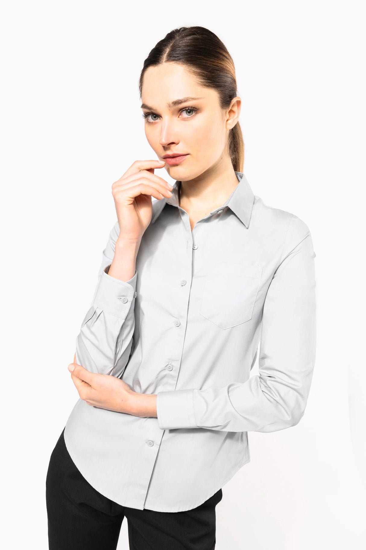 Camicetta Donna Popeline Cotone con Taschino