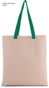 Shopper in Tela Manico a contrasto