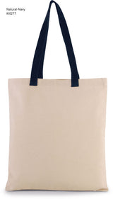 Shopper in Tela Manico a contrasto