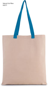Shopper in Tela Manico a contrasto