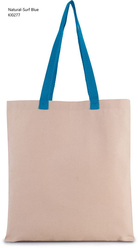 Shopper in Tela Manico a contrasto