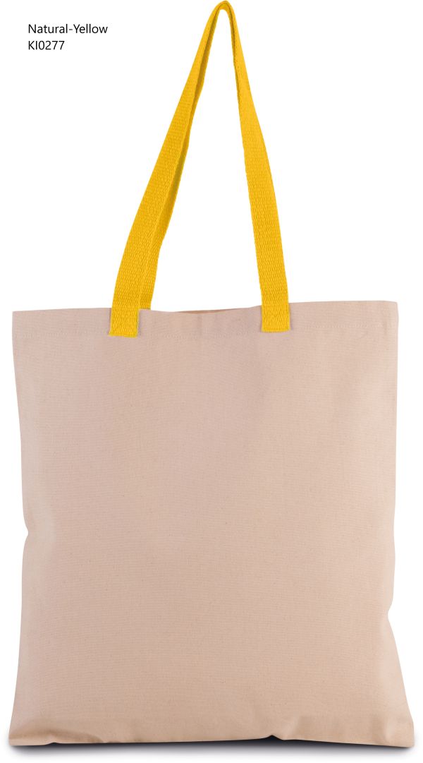 Shopper in Tela Manico a contrasto