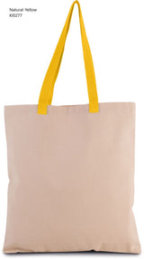 Shopper in Tela Manico a contrasto
