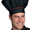 Cappello Cuoco Unisex Nero e Rosso
