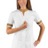 Casacca Donna Hibiscus Bianco e Lurex Gold