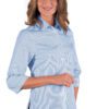 Camicetta Donna Kyoto Riga Azzurra Manica Tre Quarti