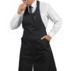 Grembiule Pettorina Unisex Sommelier Nero con Spacco