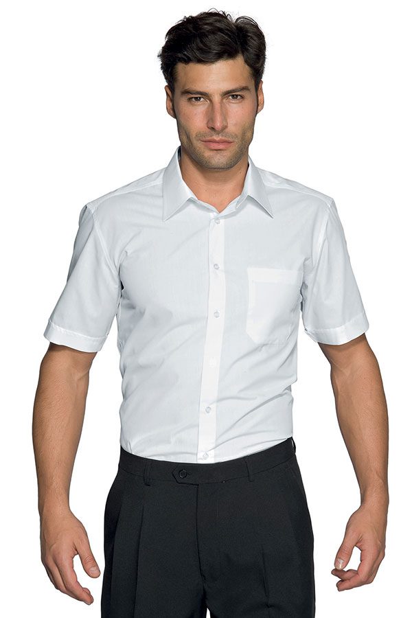 Camicia Uomo Cartagena Bianca in misto cotone Isacco cameriere receptionist 