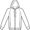 Felpa Unisex Zip e Cappuccio Nero - immagine 2