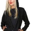 Felpa Unisex Zip e Cappuccio Nero
