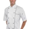 Giacca Cuoco Unisex Grand Chef Bianco e Nero Manica Corta