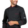 Giacca Cuoco Uomo Bilbao Nero e Rosso